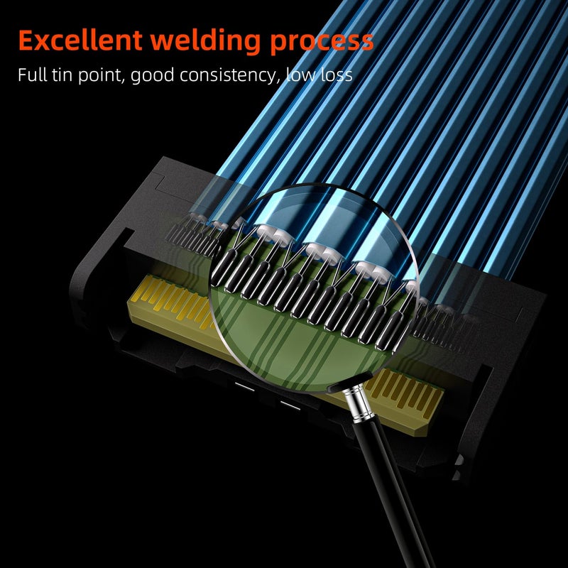 OIKWAN MCIO ‌PCIE 5.0 74Pin Male SlimSAS 8i to MCIO 8i Mini Cool Edge IO High-Speed Extender Cable - Image 4